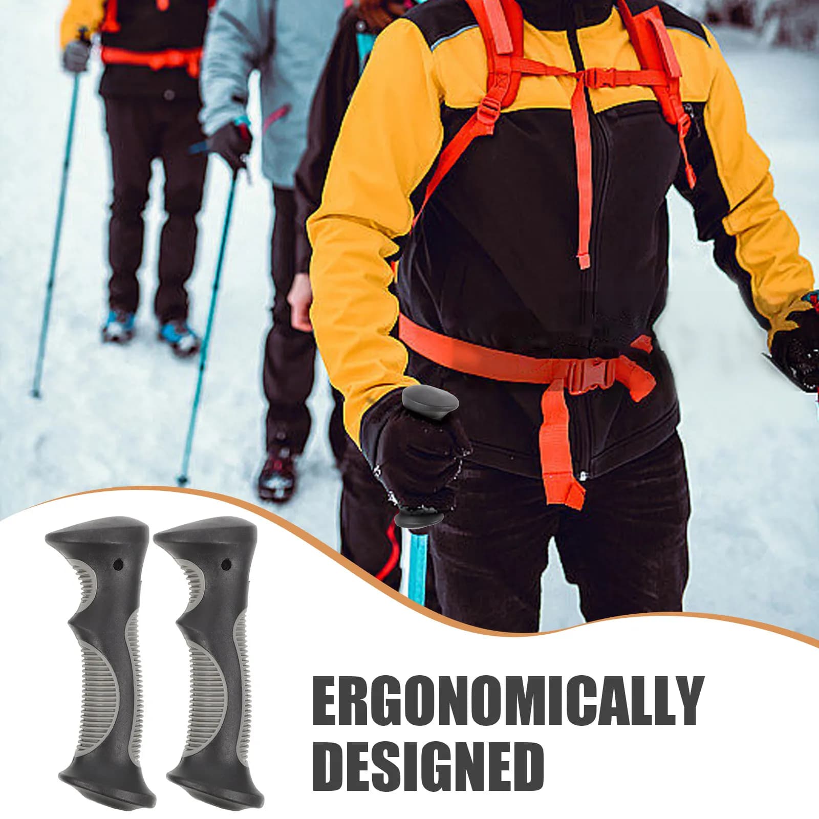 2 Spare parts for Trekking Sticks, Plastic Ergonomics Grip Resistant for Hiking and Skiing Sticks, Universal Adaptation