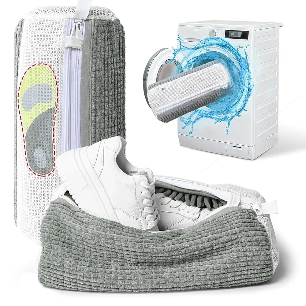 Sacchetto per lavare le scarpe – 2 pezzi, sacchetto riutilizzabile per lavare le scarpe 360 ° Sacchetto per Lavatrice per Pulizia Profonda delle Scarpe, Adatto a Tutti i Tipi di Calzature