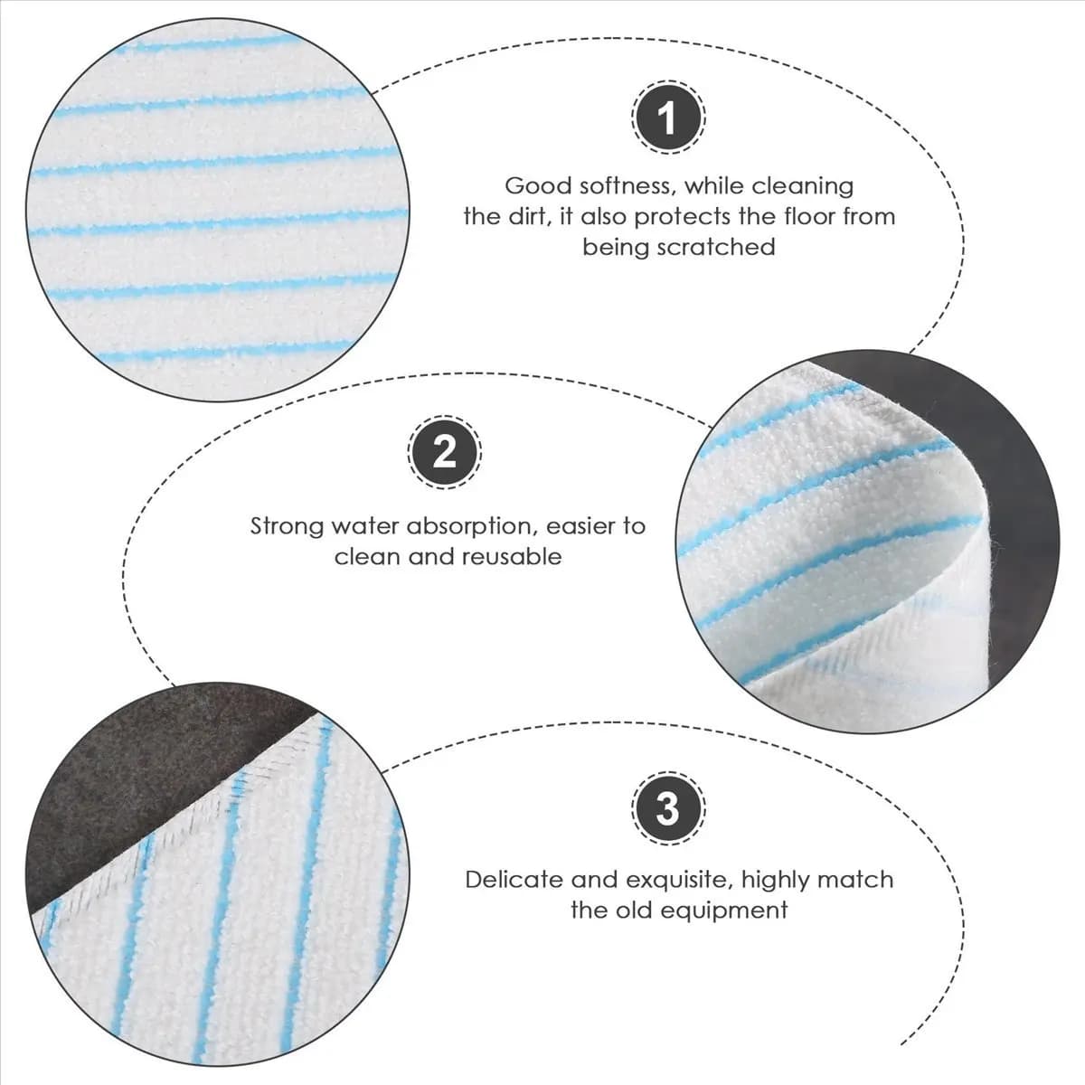 DT56 50Pcs Disposable Strong Rag Mop Cloths Pads for Ecovacs Deebot OZMO T8 AIVI T8 Max T9 AIVI AIVI+ Vacuum Cleaner Parts