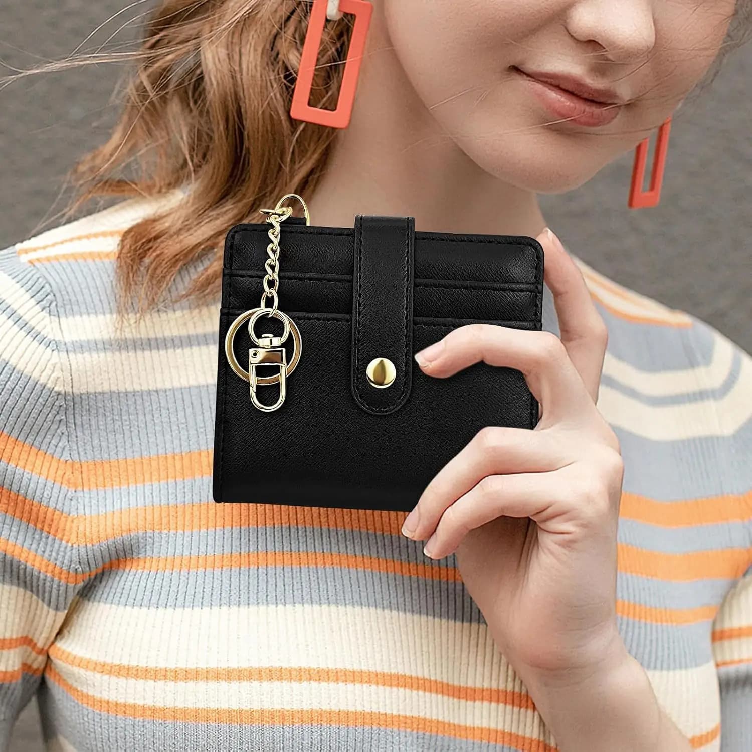 Portafoglio da donna di lusso RFID Porta carte pieghevole stile corto Portamonete con cerniera High-End Billeteras De Lujo Mujer Cartera Dame