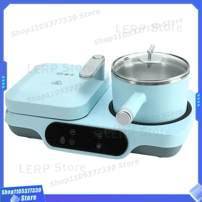 3 in 1 Multifunctional Breakfast Maker with Coffee Toaster and Frying Pan Stainless Steel Digital Control for Home Kitchen