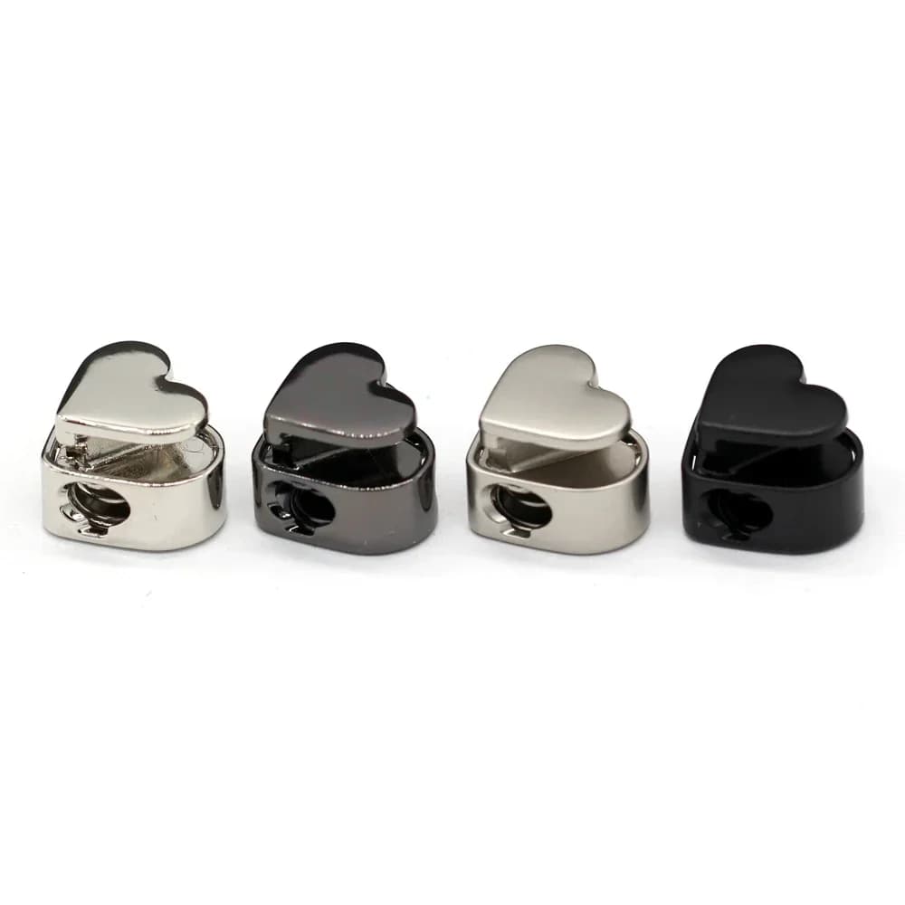 DOTOLLE 5 pezzi moda a forma di cuore cavo metallico serrature fermacorda per vestiti indumenti sostituzione felpa con cappuccio borse in pelle artigianato fai da te