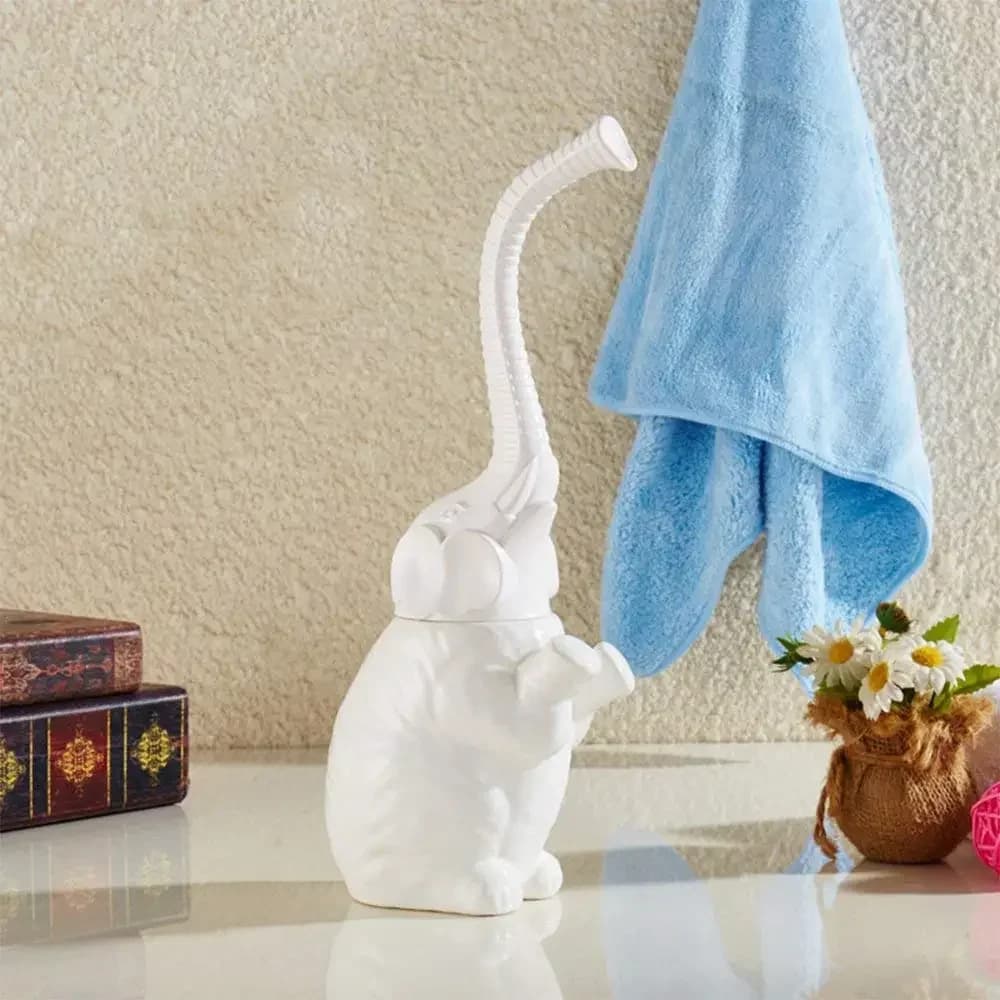 Elephant Toilet Brush,Bathroom Soft Bristled Toilet Brush Detachable Animal Shape with long handle,Christmas,New Year's Day Gift