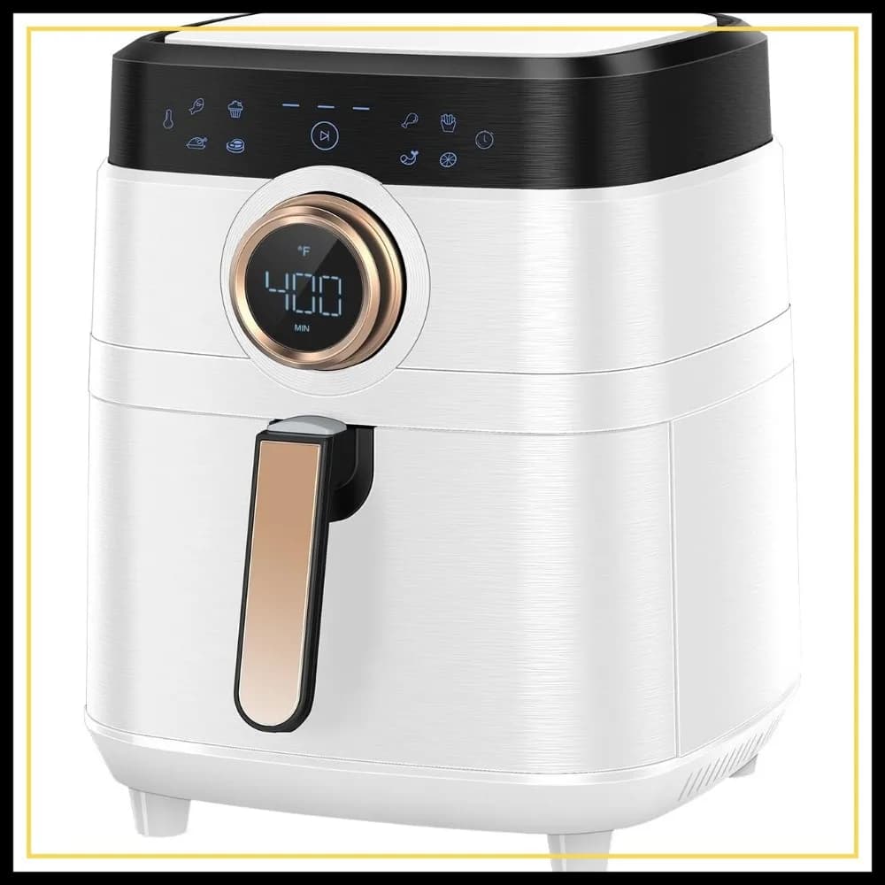 Friggitrice ad Aria Grande 8QT 1700W 8-in-1 con Touch Screen, Vassoio Antiaderente Lavabile in Lavastoviglie, 32 Ricette Senza BPA