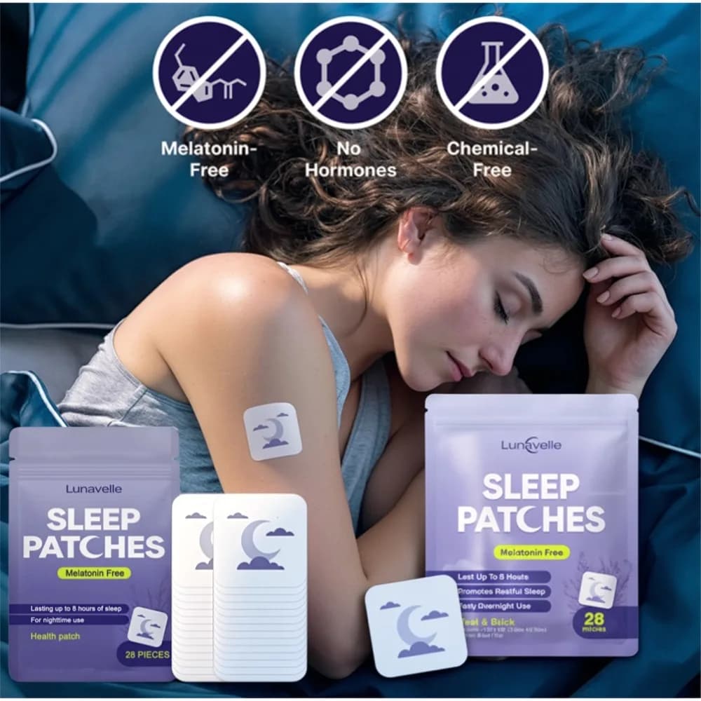 Cerotto per il Sonno Lunavelle Senza Melatonina, Cerotto Naturale a Base di Erbe per Favorire il Sonno Notturno, Allevia Insonnia e Ansia