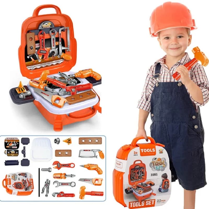 Set di strumenti per bambini Strumenti di riparazione di simulazione Kit di strumenti per cacciaviti Kit di strumenti per l'apprendimento dei bambini con custodia Borsa Regalo di compleanno per ragazza ragazzo