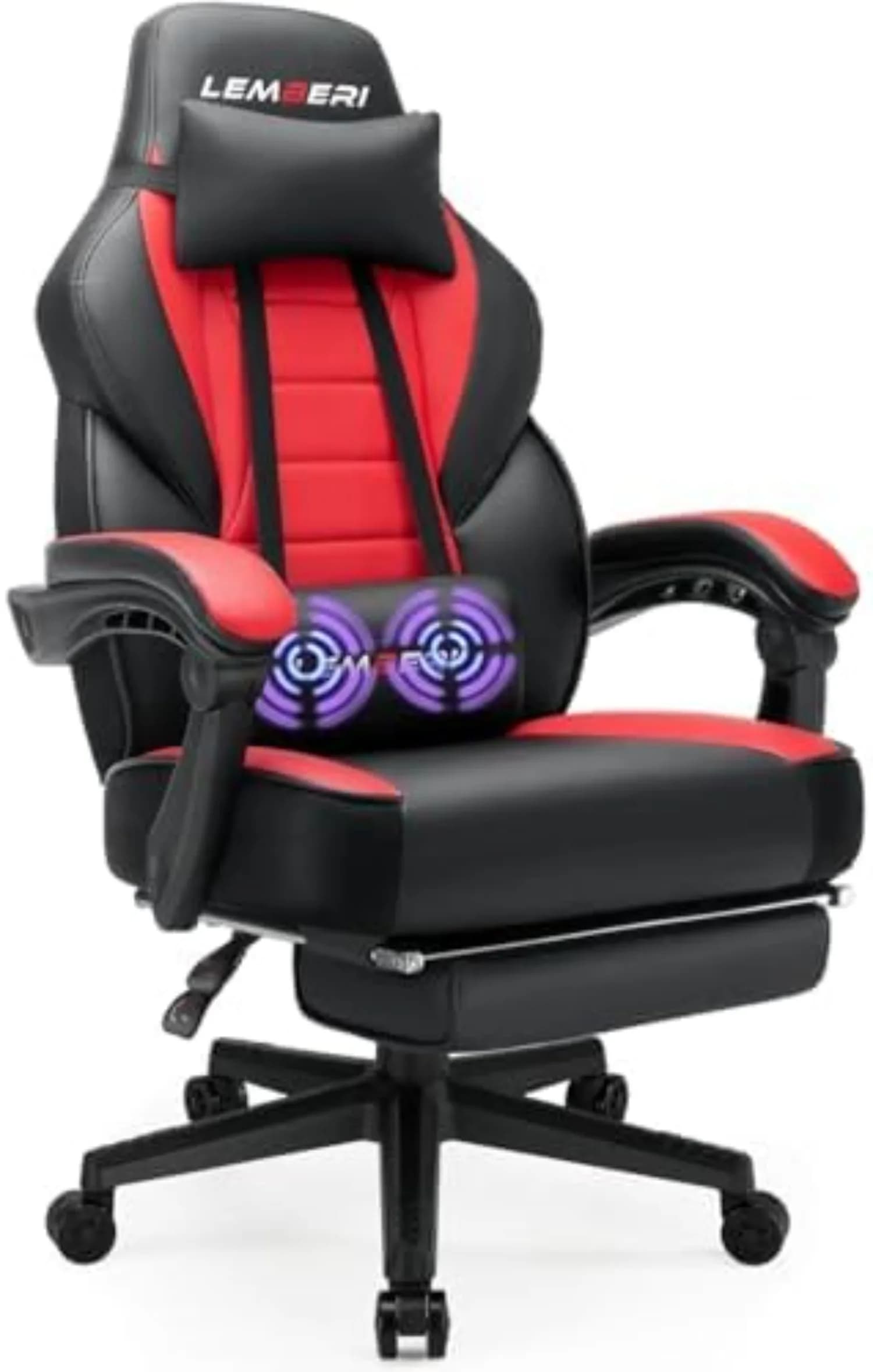 Big and Tall Gaming Chair 400lb Capacity, Heavy-Duty Office Chair with Reinforced Footrest, Wide Seat High Back PC Desk