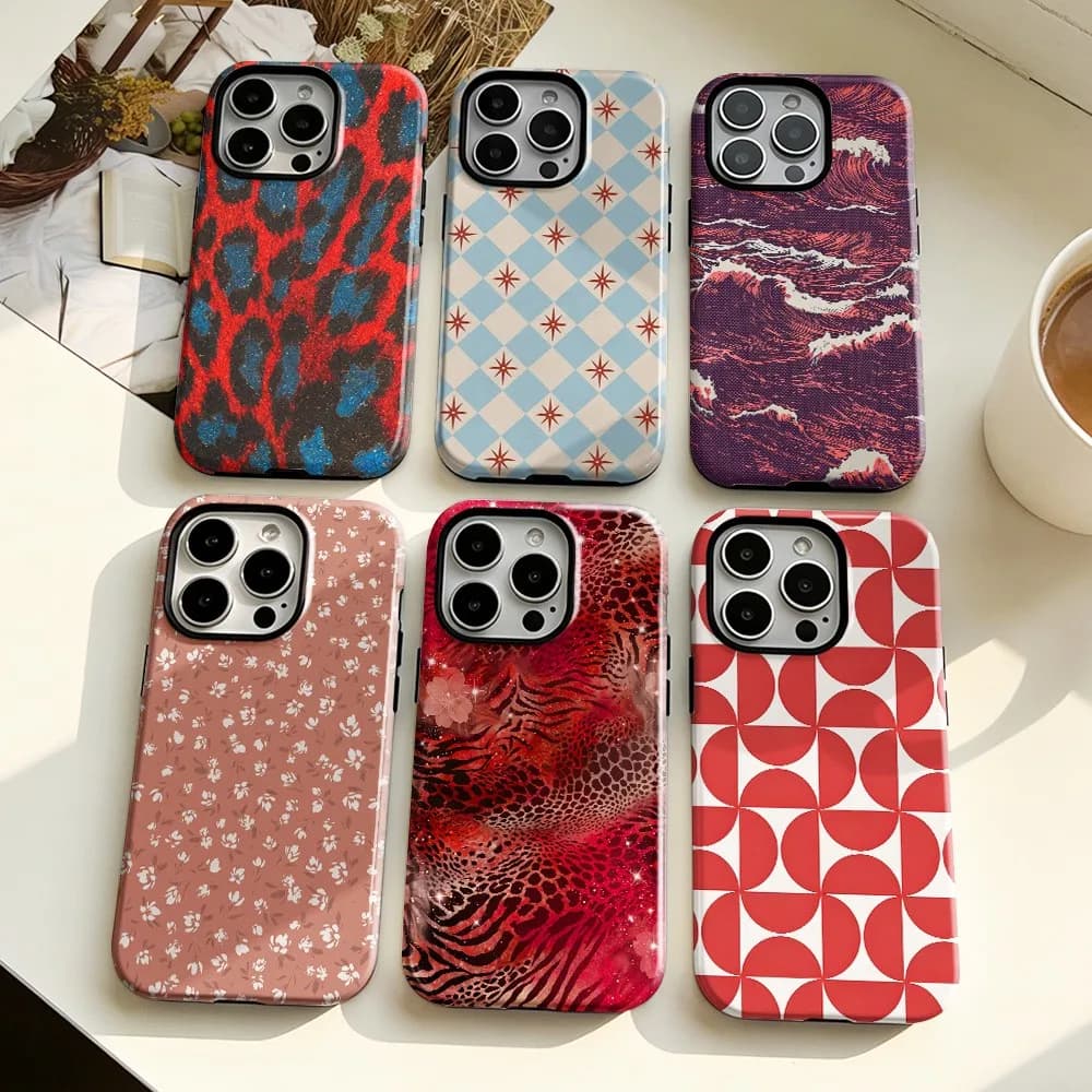 Clmj Gothic Leopard Print Phone Case for iPhone 18 17 17e 16e 16 15 14 13 12 11 X XS XR Air Pro Max Plus Double-layer Cover