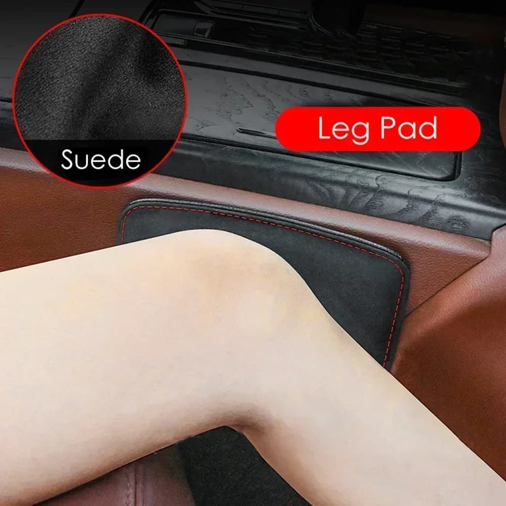 Cuscino per auto Ginocchiera in pelle scamosciata per auto Ginocchiera interna Ginocchiera per sedile conducente Cuscino poggiatesta Strumento di supporto in memory foam