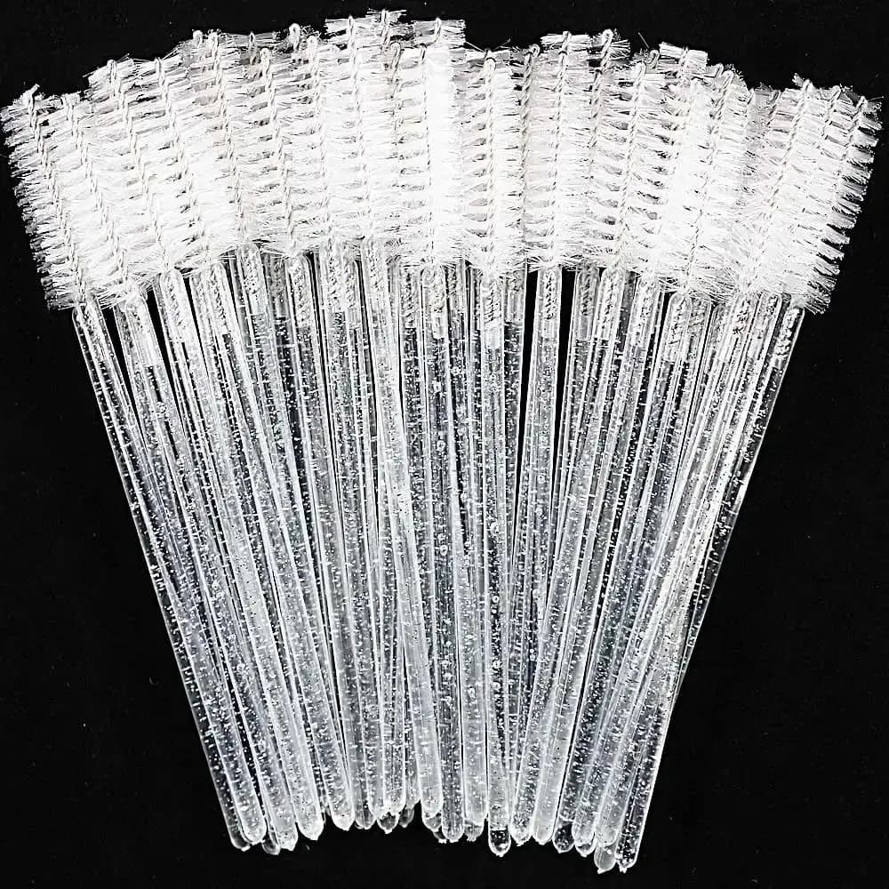 100 pz. Spazzole Monouso in Cristallo per Ciglia, Pettine per Extension Ciglia, Bacchette per Mascara, Strumento Professionale per Trucco e Bellezza