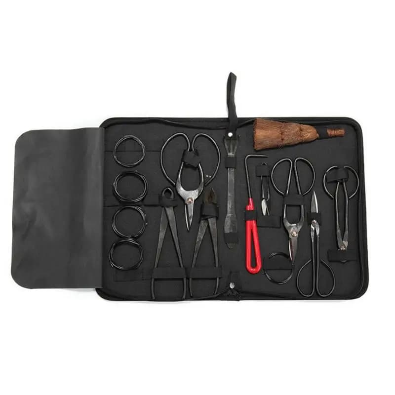 Set di attrezzi per Bonsai Kit di forbici multifunzionali in acciaio al carbonio attrezzi per potatura da giardino custodia in Nylon strumenti per lo Styling dei Bonsai 10 pezzi