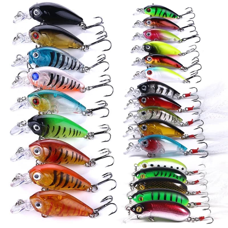 5-18 pezzi kit esche Crankbait per immersioni profonde Swimbait Wobbling esche dure per la pesca al luccio spigola set di esche da pesca d'acqua dolce