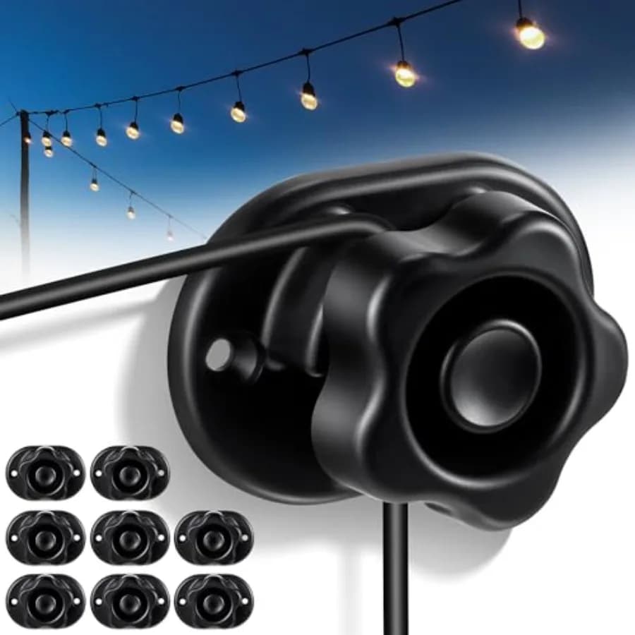 8 Pack Hooks for Outdoor String Lights, Christmas Light Clips Weatherproof, Lights Hanger Hooks for Hanging Christmas Fairy Lig