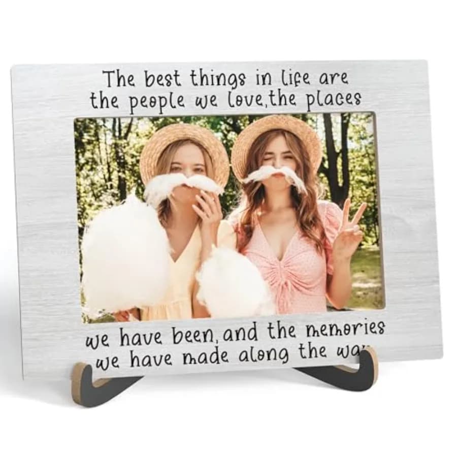 Inspirational Picture Frame, the best things in life are the people we love - Wooden Tabletop Photo Frame With Stand, Christmas
