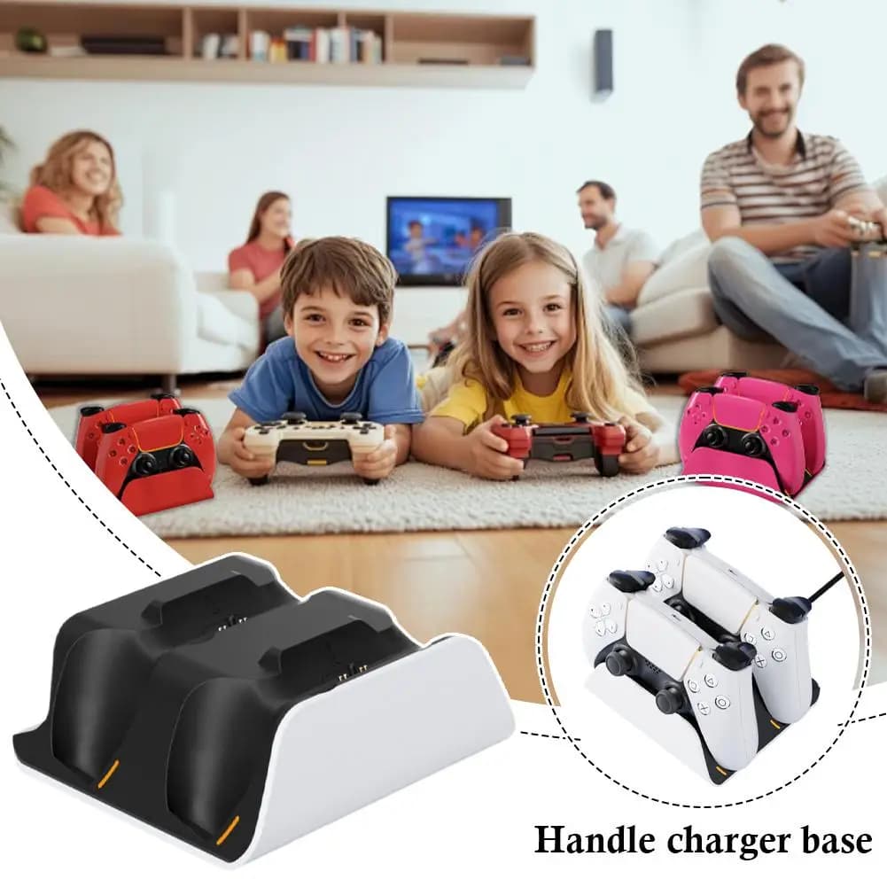 Per base di ricarica per controller PS5 Slim - Staffa di archiviazione per maniglia stile dopamina Accessorio per supporto per caricabatterie a doppia funzione