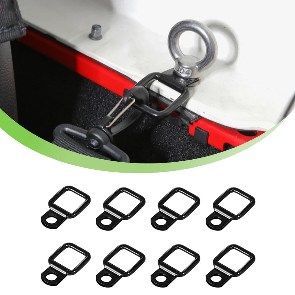 Trunk Cargo Surface Mount Tie-Down D Ring Clip di fissaggio a sgancio rapido per Jeep Wrangler JL JK TJ JT 1996-2022 parti interne dell'auto