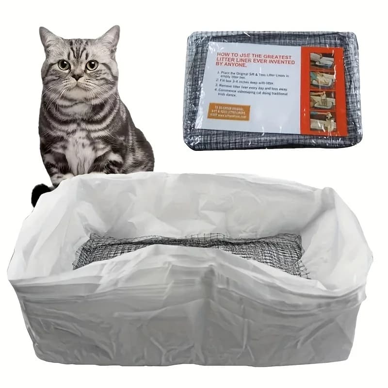 10 Pezzi Filtri Riutilizzabili per Lettiera Gatti, Rete Filtrante per Escrementi di Gatto Senza Contatto per Gestione Igienica della Lettiera e Facile Pulizia
