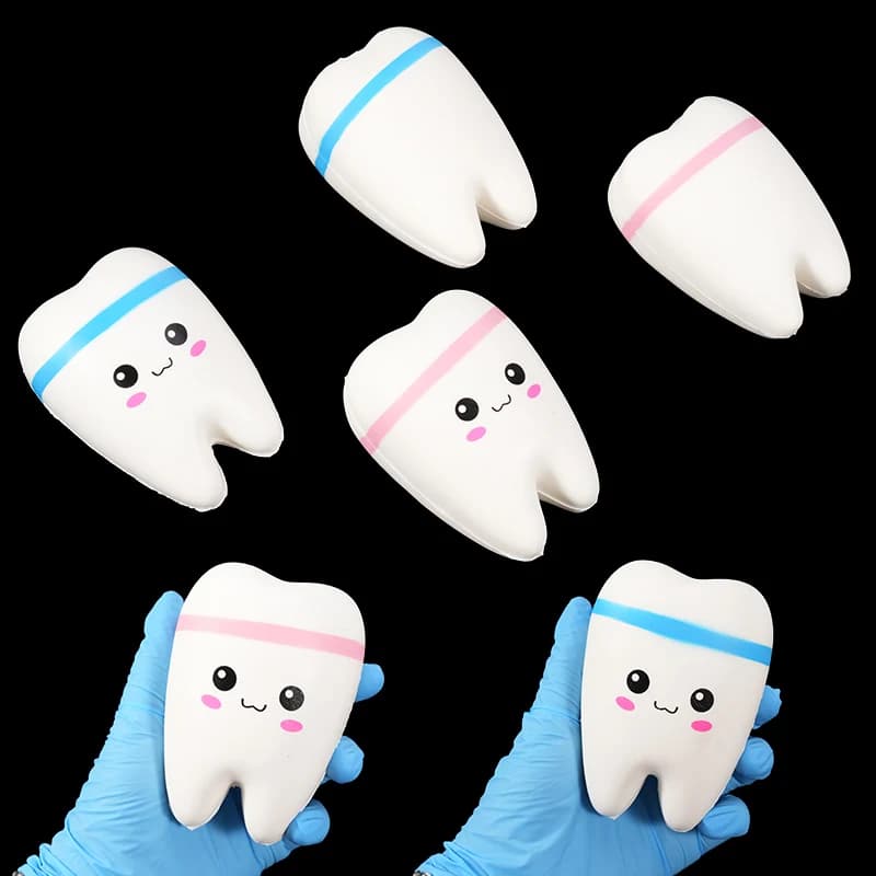 Giocattolo a forma di denti a lenta risalita, antistress, regalo per bambini, simpatico cartone animato squishy, giocattoli antistress per bambini, regalo per dentista