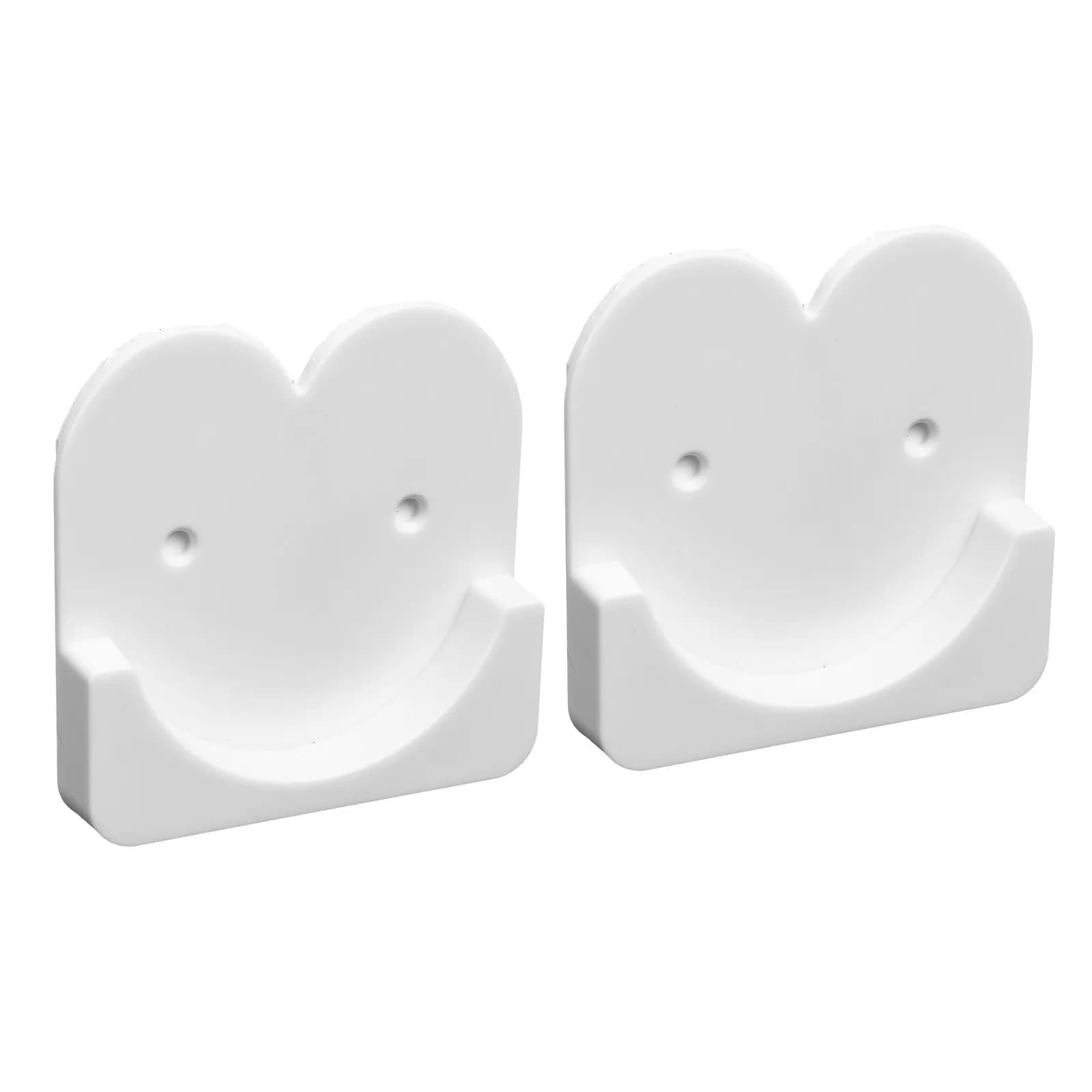 1Pair Shower Curtain Rod Adhesive Holder Wall-Mounted Retainers Heavy Duty Plastic Mount for Bathroom Kitchen Office