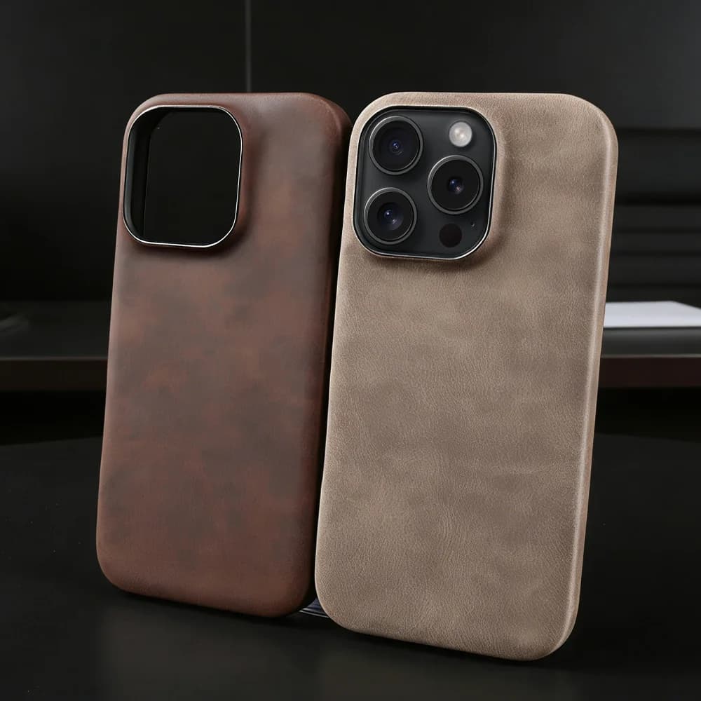 Custodia in Pelle Premium per iPhone 16 Pro Max, 16e, 16 Plus, 13 Mini, 14 Plus, 15 Pro Max, Air, 17 Pro Max - Cover Posteriore e Borsa Protettiva