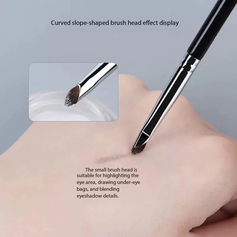 Pennello per ombretto a doppia testa ultra sottile, pennello per trucco con lama diagonale, pennello per trucco portatile per principianti