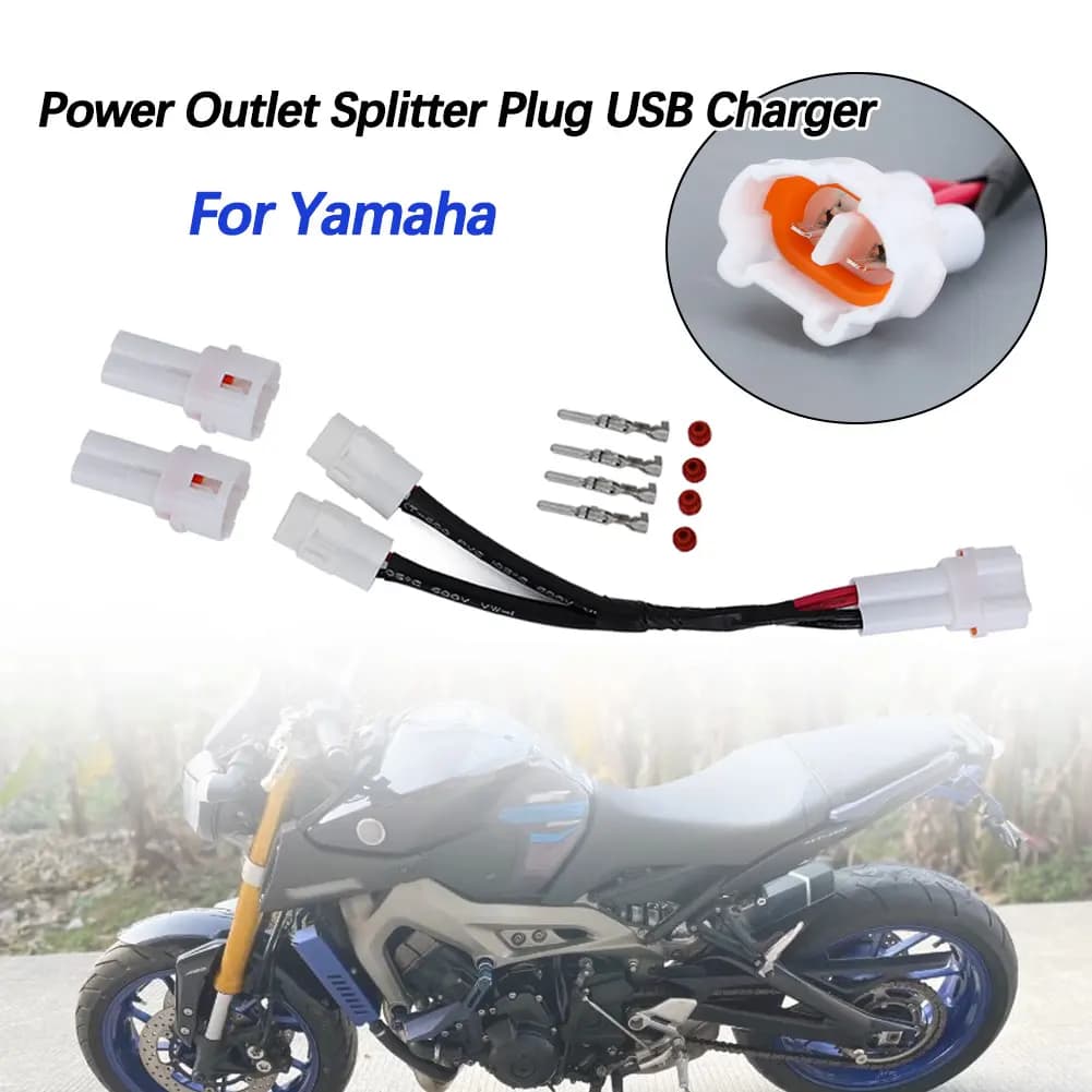 New Arrival Motorcycle Power Outlet Splitter Plug USB Charger For Yamaha MT07 MT09 YZF-R1 R1M R6 FZ07 FZ09 XSR700 XSR900 XV1900