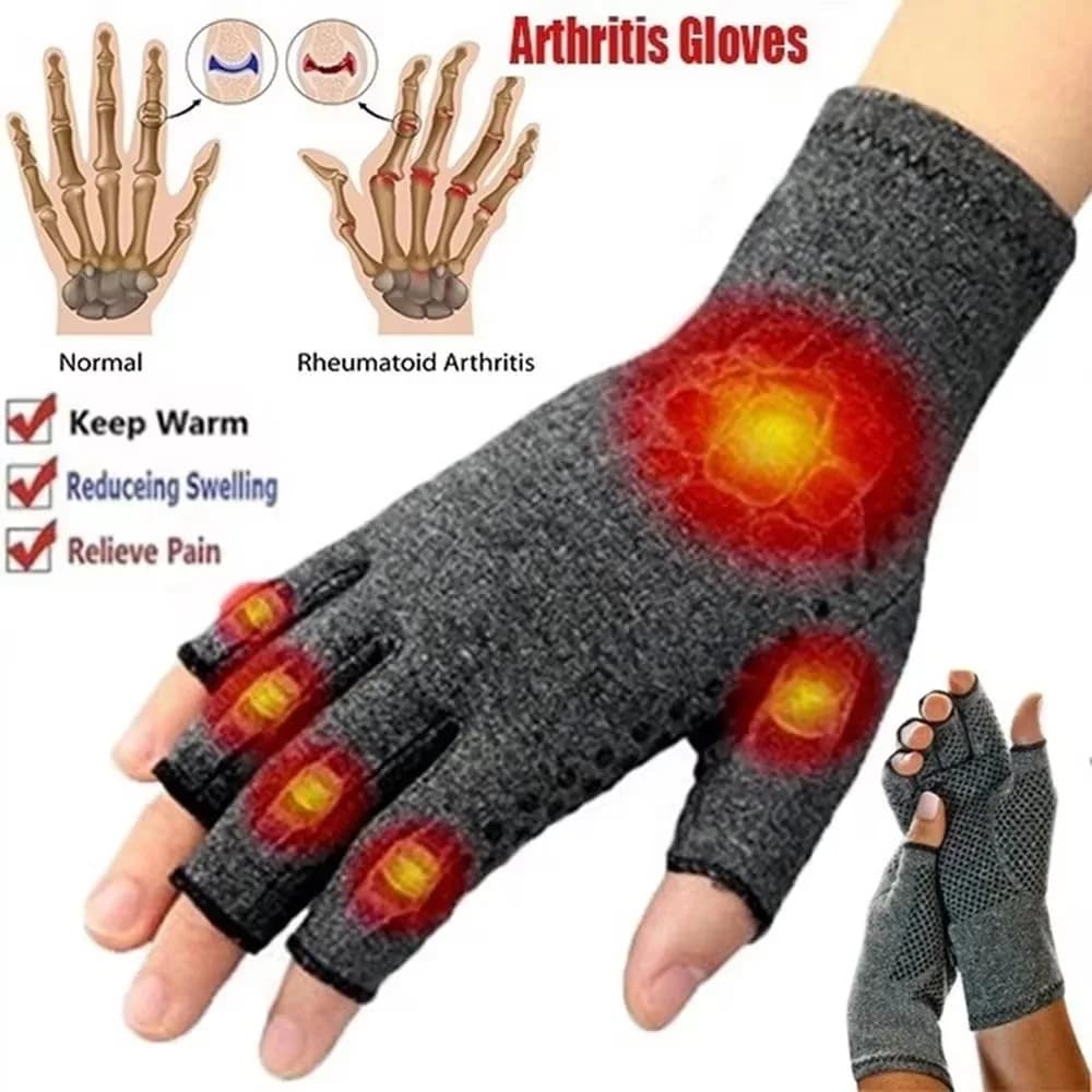 Guanti a compressione senza dita sollievo dal dolore alle mani guanti di supporto per il polso a compressione Anti-artrite guanti elastici caldi con mezze dita