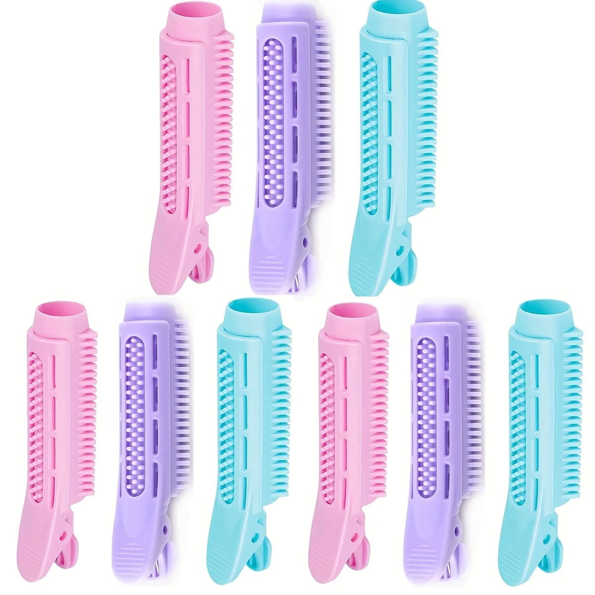 3/6/9 PCS Bigodini Spiral curls Styling, volumizing Bigodini Clips for roots, Sharp rods for curling with lazy handle, No heat styling tool