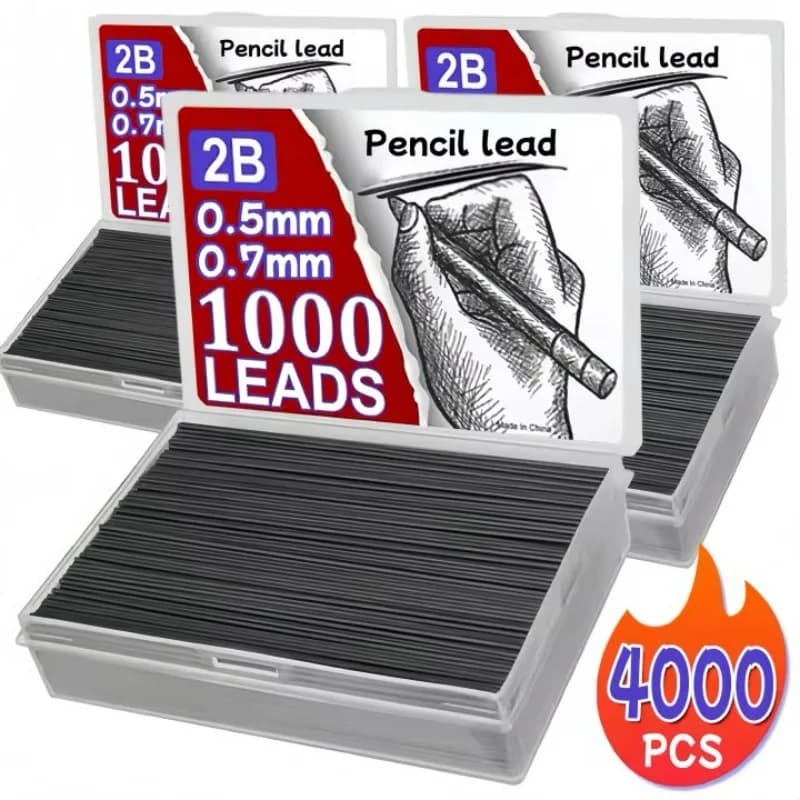 Large Capacity Pencil Lead 0.5 0.7 2B Refills Replaceable Lead Mechanical Pencil Lead Refills Student Drawing Sketching Supplies
