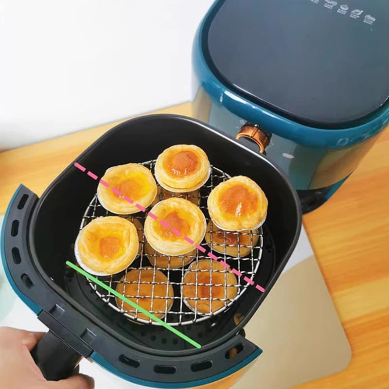 Round Air Fryer Rack With Legs Stackable Grid Grilling Rack Stainless Steel Anti-corrosion Oven Steamer Cooker BBQ Camping