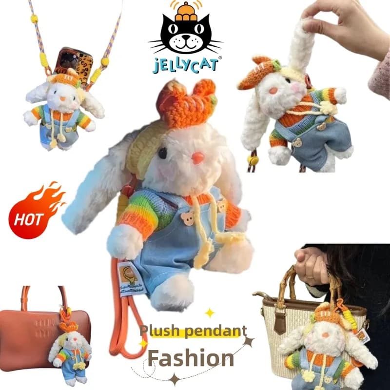Portachiavi con Coniglietto di Peluche JC, Accessorio Creativo e Personalizzato, Regalo di Compleanno per Amici