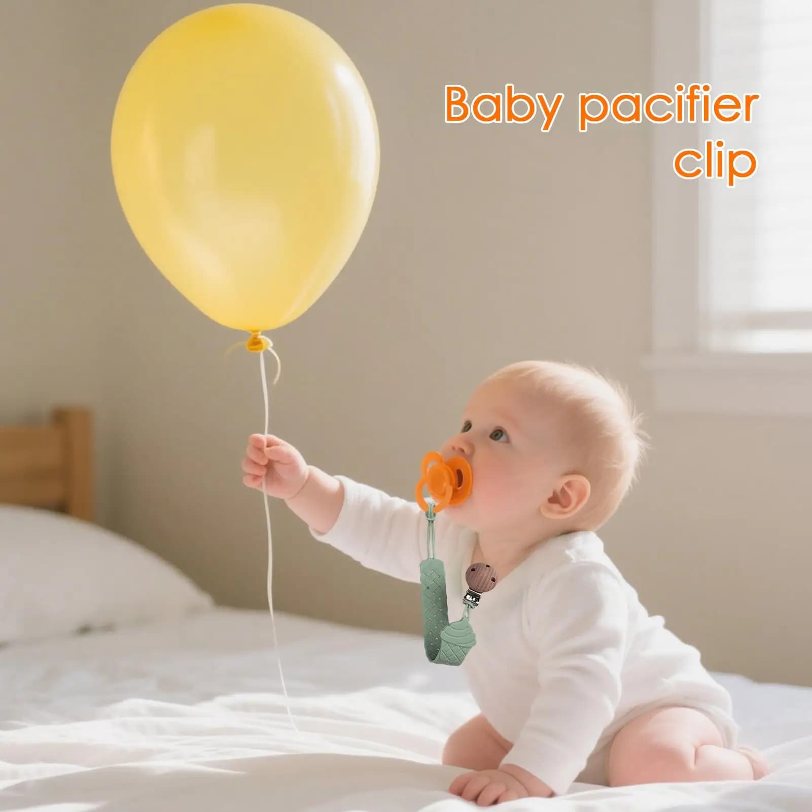 Clip per ciuccio Neonata Bambino Massaggiagengive Fascino Clip per ciuccio morbida e calmante con struttura per il comfort rilassante Culla per auto Asilo nido