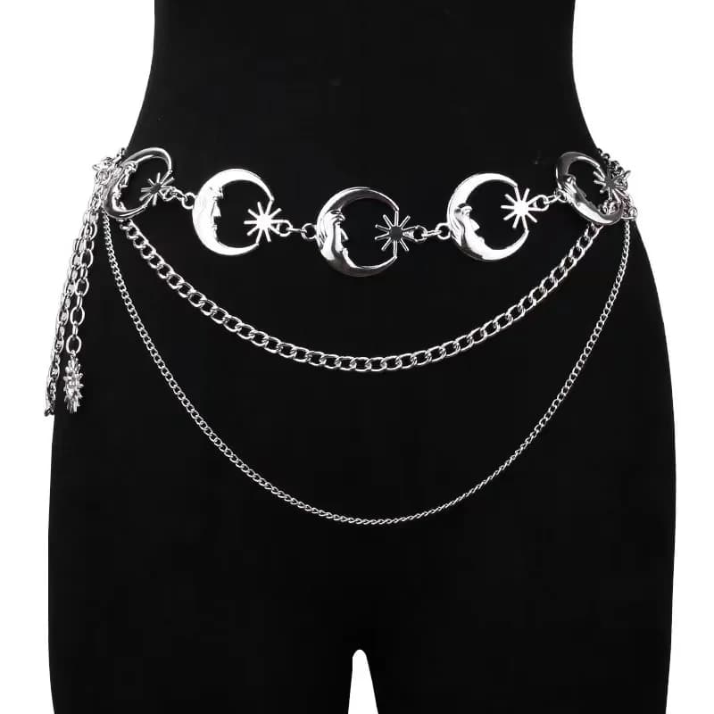 Catena per il corpo in metallo a forma di girasole, accessorio elegante e regolabile per la vita del vestito