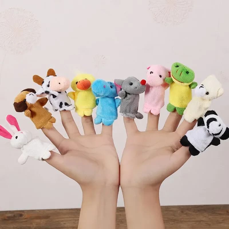 10 pezzi di cartone animato bambola a mano burattino da dito bambino bambini storia prima educazione bambola rilassante peluche