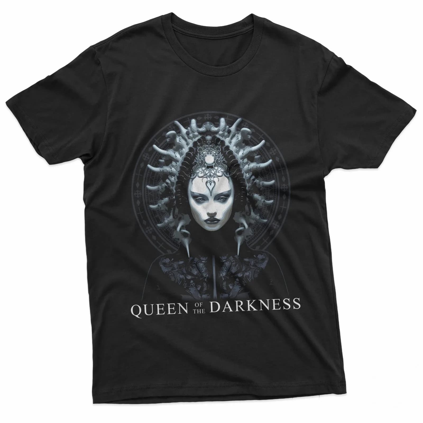 T-shirt da donna con stampa artistica Gothic Priestess Dark Fantasy