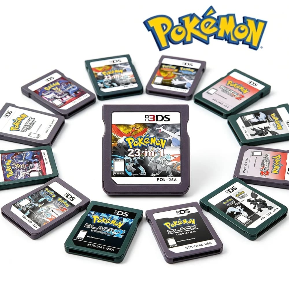 DS Pokemon Game New 23 In 1 Series Memory Card for 3DS Video Game Console English Language Version (R4 card)