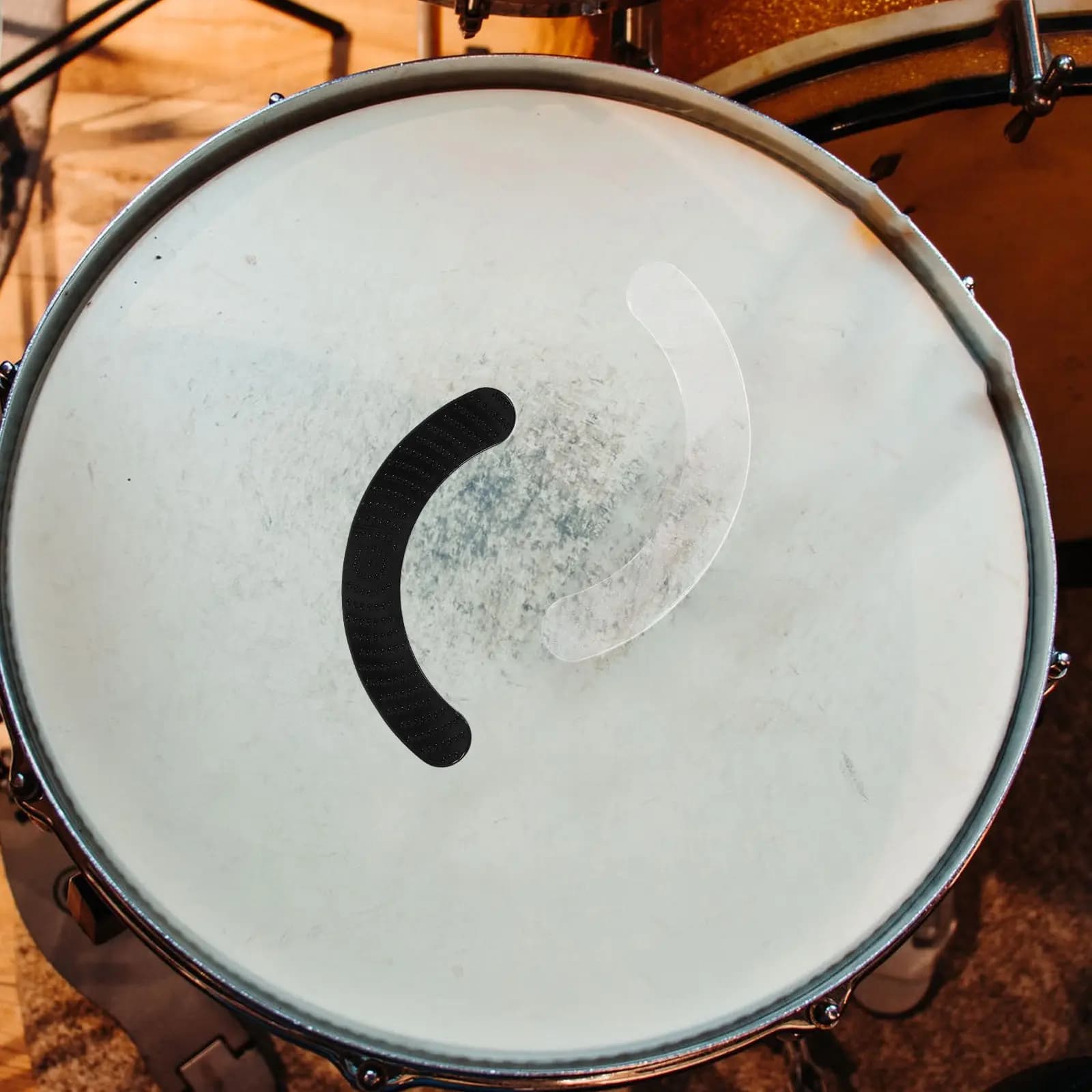 2Pcs Drum Dampeners Silicone Mute Pads Self-Adhesive Reusable Dampening Gel Pads for Snare Drum Tuning and Practice Quiet