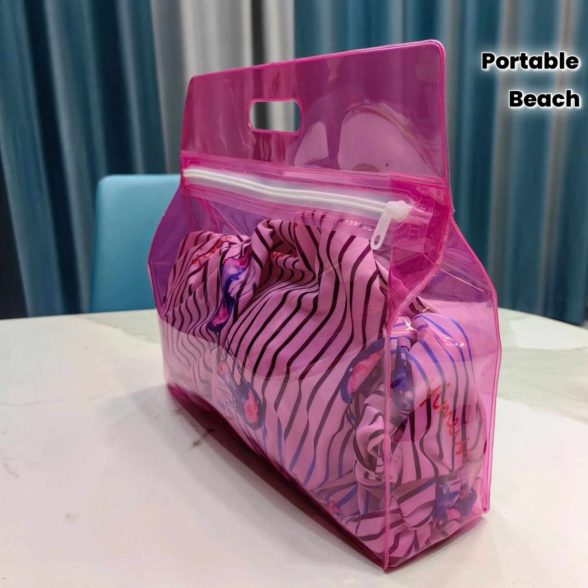 Set di 3 borse da nuoto in EVA: custodia per separare gli oggetti bagnati e asciutti per viaggi in spiaggia o in piscina - Dotata di chiusura con cerniera, leggera e portatile per riporre costumi da bagno, asciugamani e oggetti da viaggio