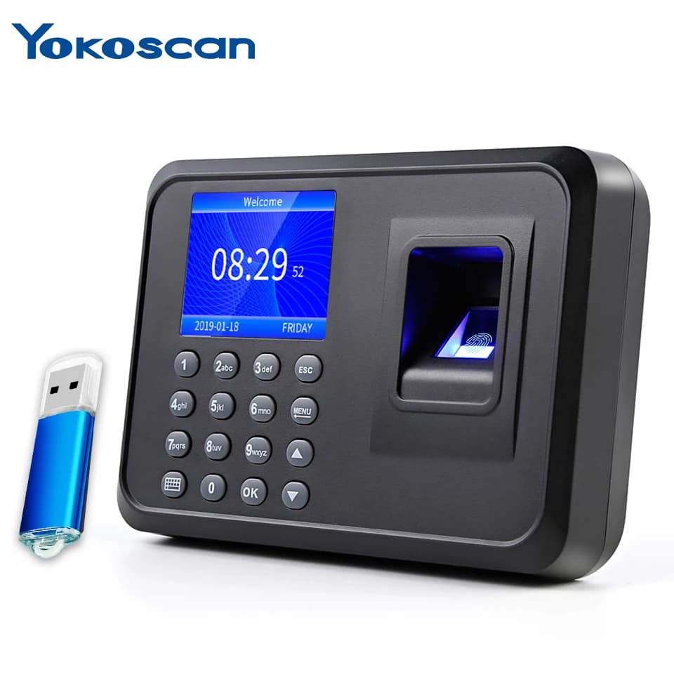 Multilingue spagnolo/portoghese/versione coreana registratore di presenze con impronte digitali riconoscimento biometrico USB/disco