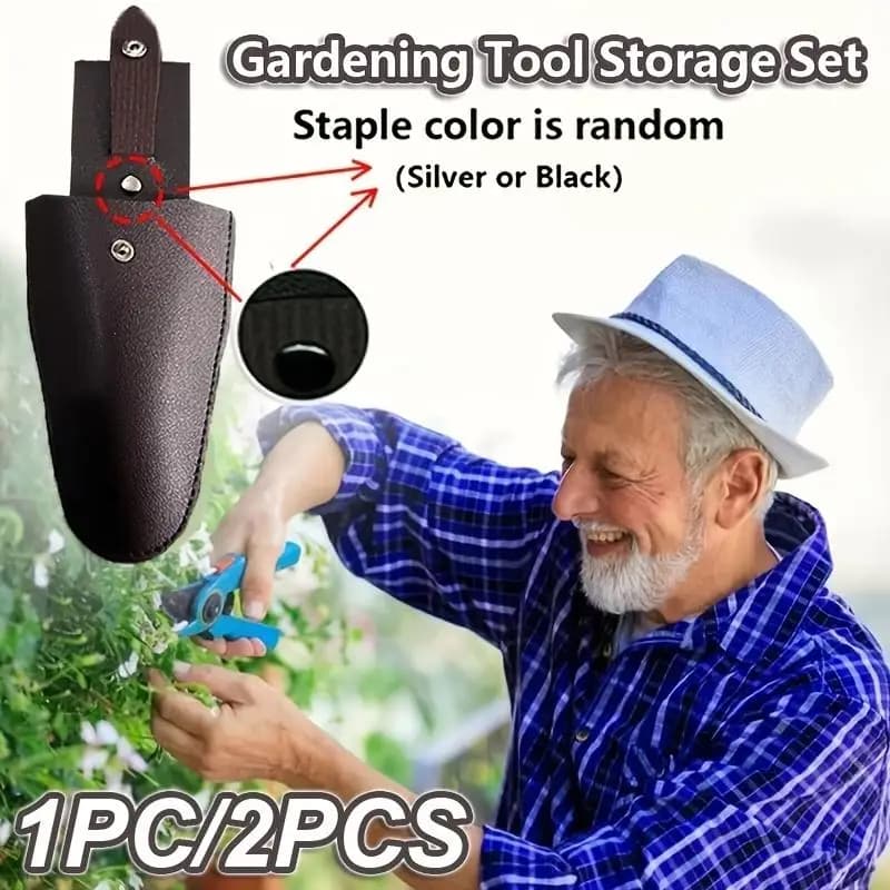 Power Scissors with PU Leather Tool Bag, Portable Case for Organizing Garden Tools