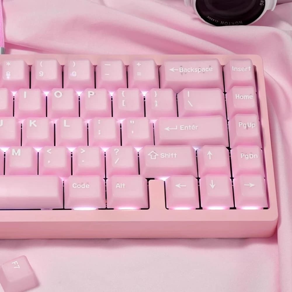 Set di copritasti in giada rosa PBT 170 tasti Tappo tastiera rosa ciliegia compatibile con tastiera meccanica MX Switch 60/64/84/98/108