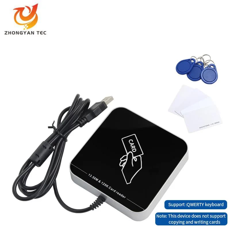 Lettore desktop di schede Smart NFC senza contatto a doppia frequenza 125khz 13,56mhz Lettore di schede USB Rfid Plug and Play