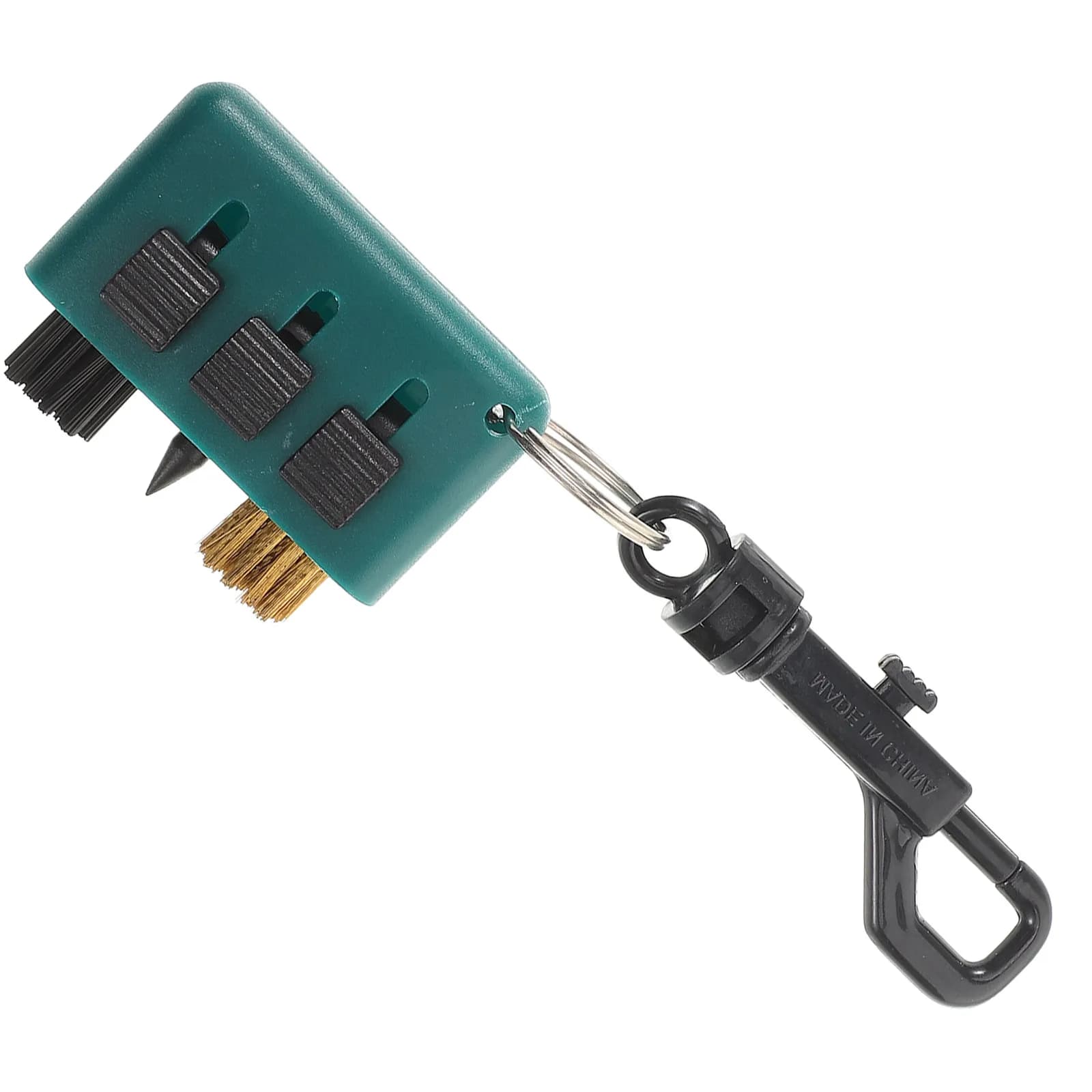 Spazzola Verde 3-in-1 per la Pulizia delle Mazze da Golf, con Setole in Rame Resistenti per la Manutenzione delle Scanalature e delle Palle, Accessorio per la Pulizia delle Mazze