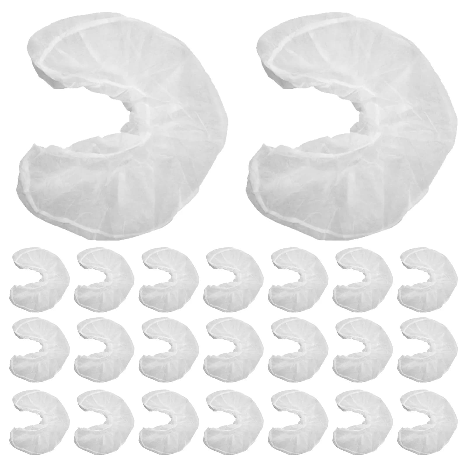 50 Pezzi Copricuscini Monouso Non Tessuti a Forma di U, Elasticizzati per Viaggi, Spa, Salone, Agopuntura