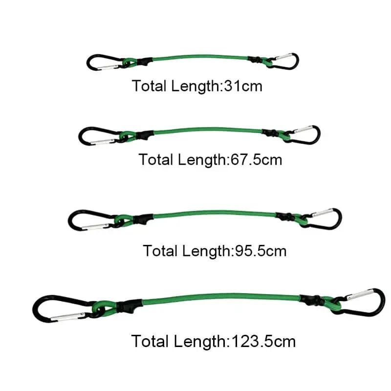 Corde elastiche verdi da 30-120 cm Corde elastiche da 6 mm con ganci Cinghia elastica per cravatta per bici Cravatta per auto Imballaggio per bagagli Cinghia per portapacchi