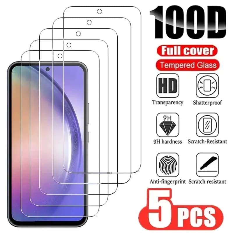 5 pezzi protezione schermo per Samsung Galaxy A12 A13 A14 A15 A23 A24 A33 A34 A35 A51 A52 A53 A54 A55 S20 S21 S23 FETempered Glass