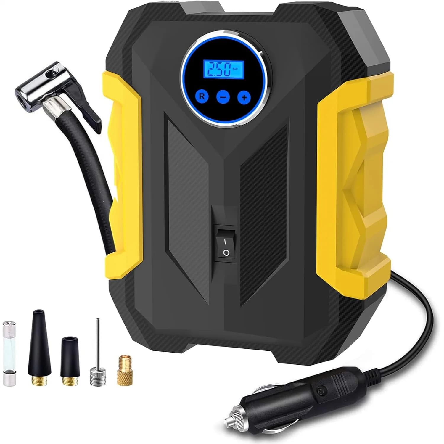 Compressore d'Aria Portatile per Auto con Luce LED e Spegnimento Automatico 150PSI