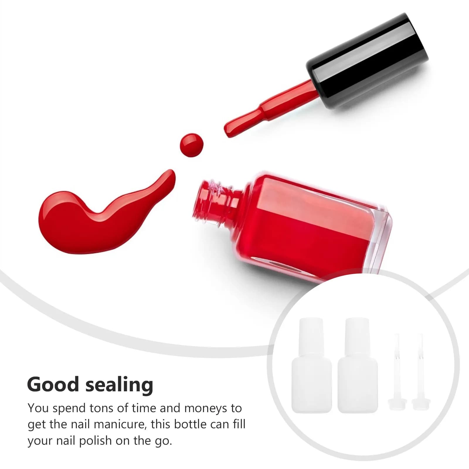 Set di 11 Flaconi Vuoti per Smalto da 10ml, Contenitori in Plastica Riutilizzabili con Pennello per Gel Unghie, Olio Cuticolare, Profumo, Oli Essenziali, da Viaggio
