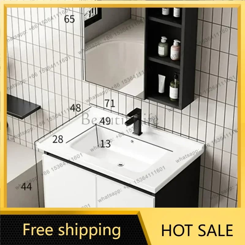 YJ Luxury Makeup Bathroom Cabinet Sink Organizer Washbasin Mirror Modern Storage Cabinet Vanity Modern Vestidores Lounge Furnitu
