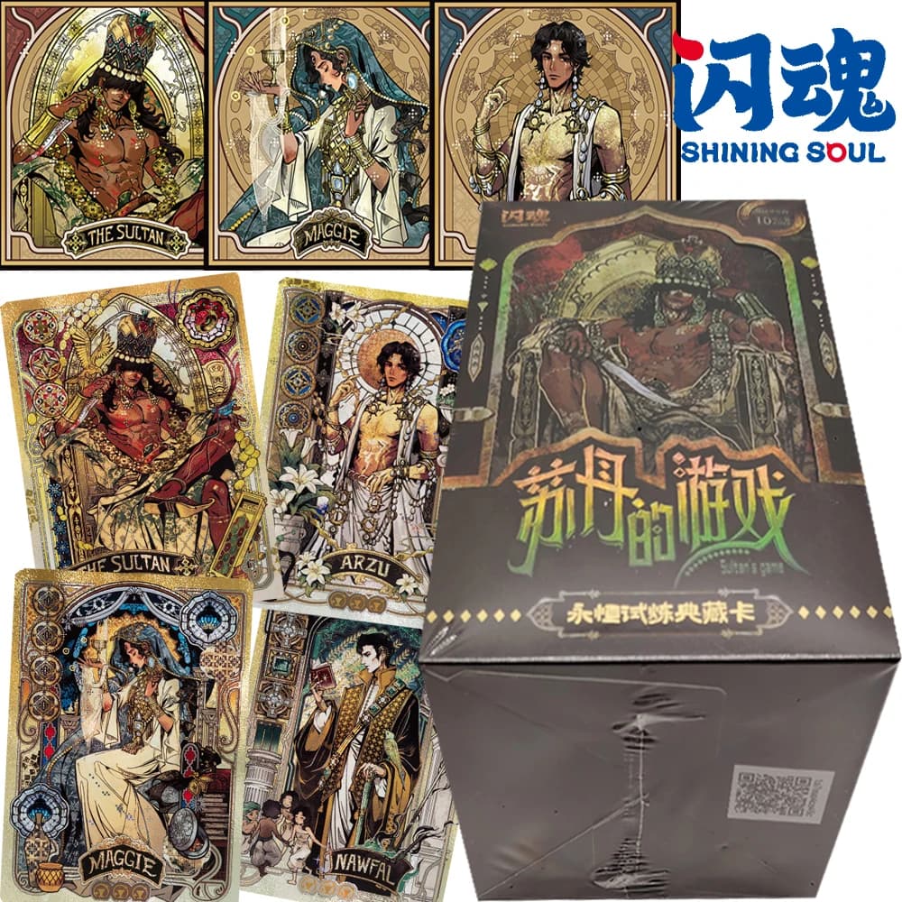 New Shining Soul Original Sultan's Game Collection Carte Gioco Figura Divertimento Design Q-versione Simpatico Sonno Carte adesive Regalo di compleanno